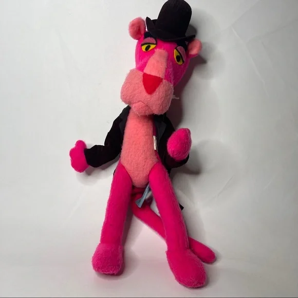 Grande Peluche Vintage Panthère Rose - Mighty Star, 1980 - Fabriquée En Corée